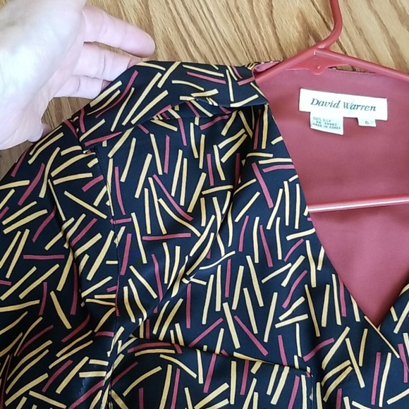 Silk Button Front Dress - Picture 2 of 5